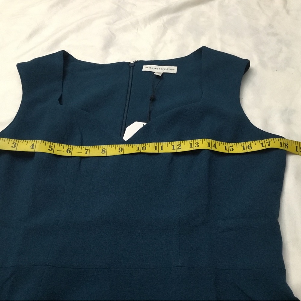Dress the Population Blue Sheath Midi Dress Sweetheart Neckline - Picture 2 of 14